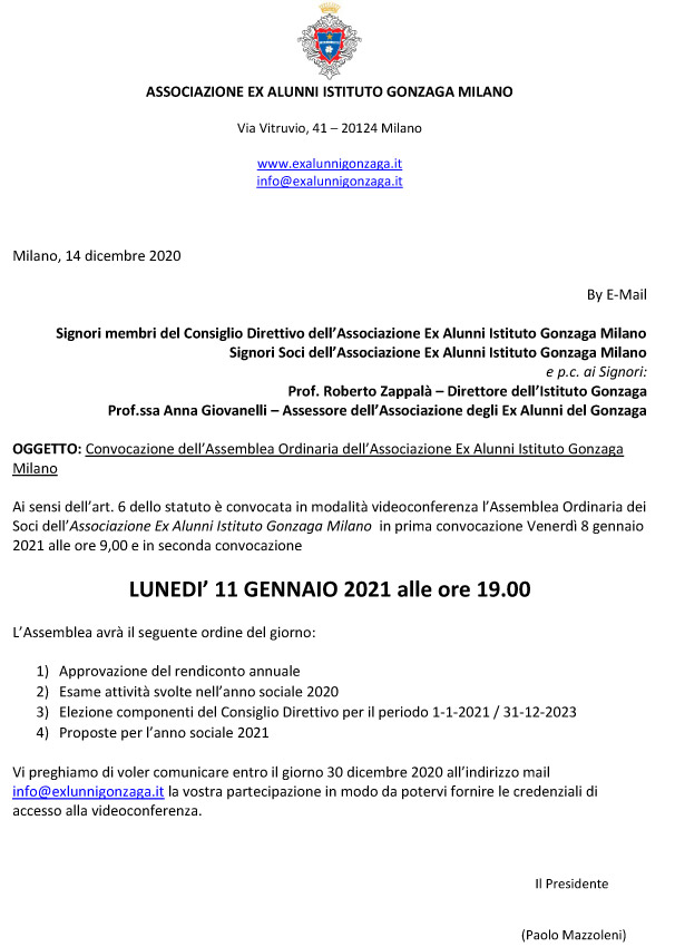 CONVOCAZIONE<br />
ASSEMBLEA ORDINARIA